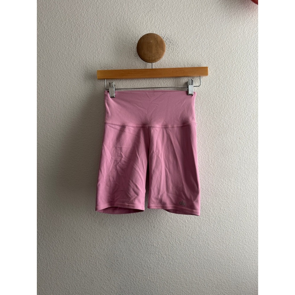 Alo Yoga High Waist Biker Shorts Pink Size XS *Flaw*